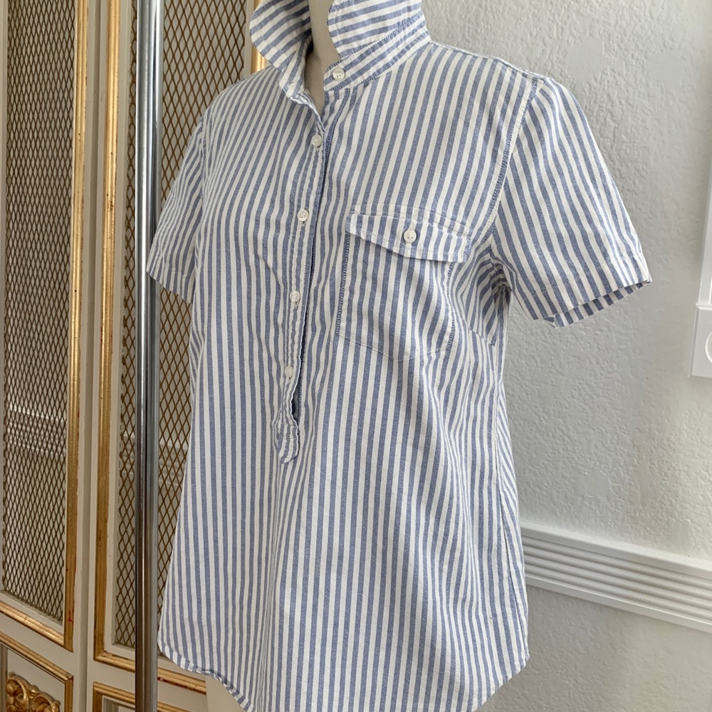 J. Crew Stripped Collared Pullover Small - image 3